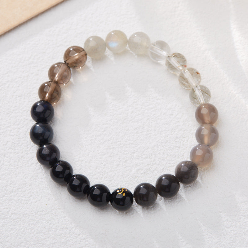 Five Elements Bracelet Golden Wood Water Fire Earth Birthday Year Multi Jewels Bracelet Temple Taoist View Binding Scenic Spot Gift