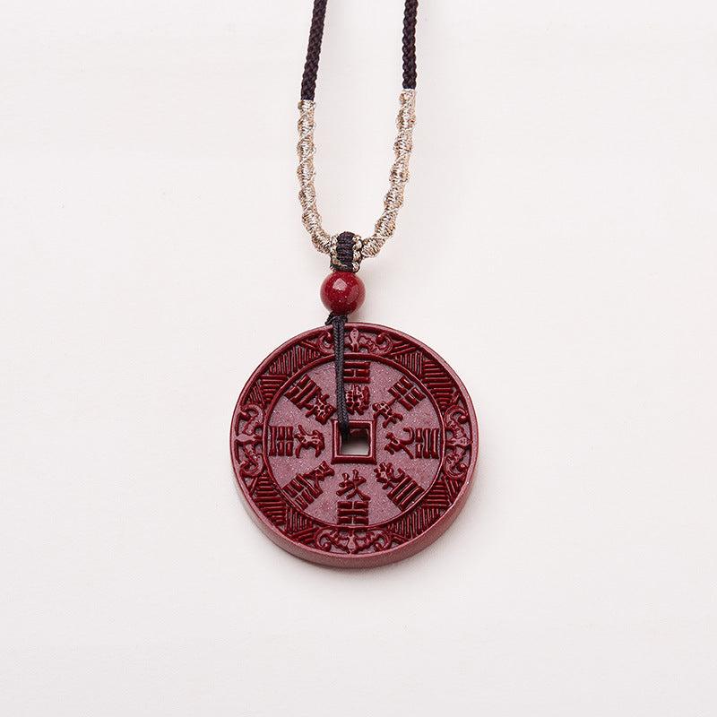 Mountain Ghost Money Necklace Raw Ore High Content Purple Gold Sand Emperor Sandstone Necklace Birth Year Cinnabar Pendant Pendant