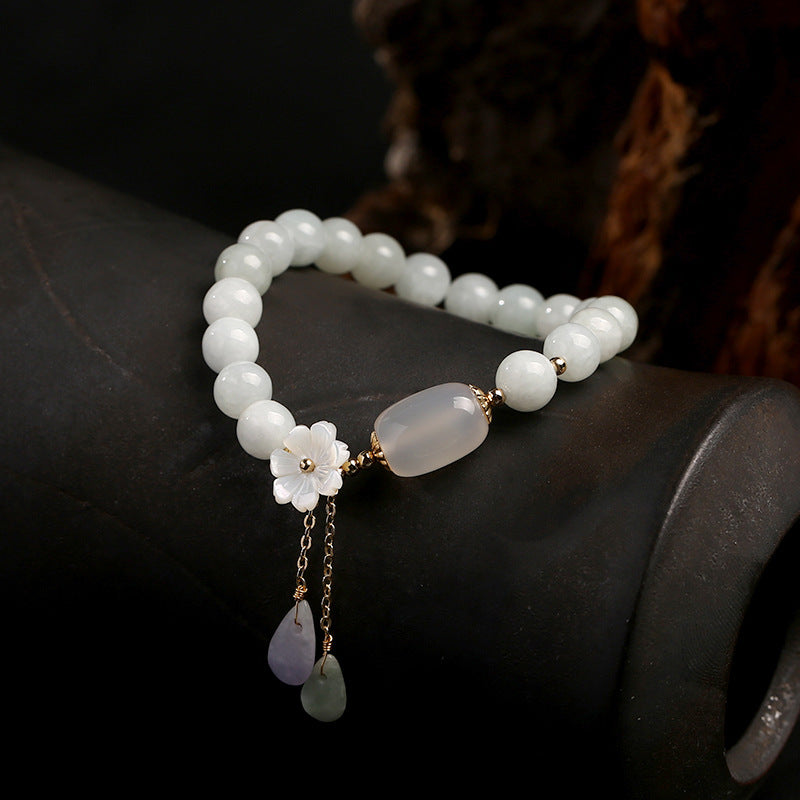 Custom Natural Jade Bracelet for Women New Chinese Style National Style Jadeite Bracelet High-end Gift