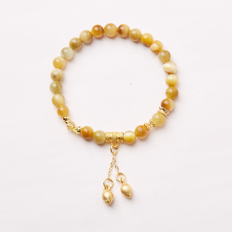 Neues Tigerauge-Steinarmband im chinesischen Stil, zwei Welten, Freude, Frühling voller Freude, goldenes Tigerauge-Armband für Frauen, High-End-Sinn, Geschenk im nationalen Stil