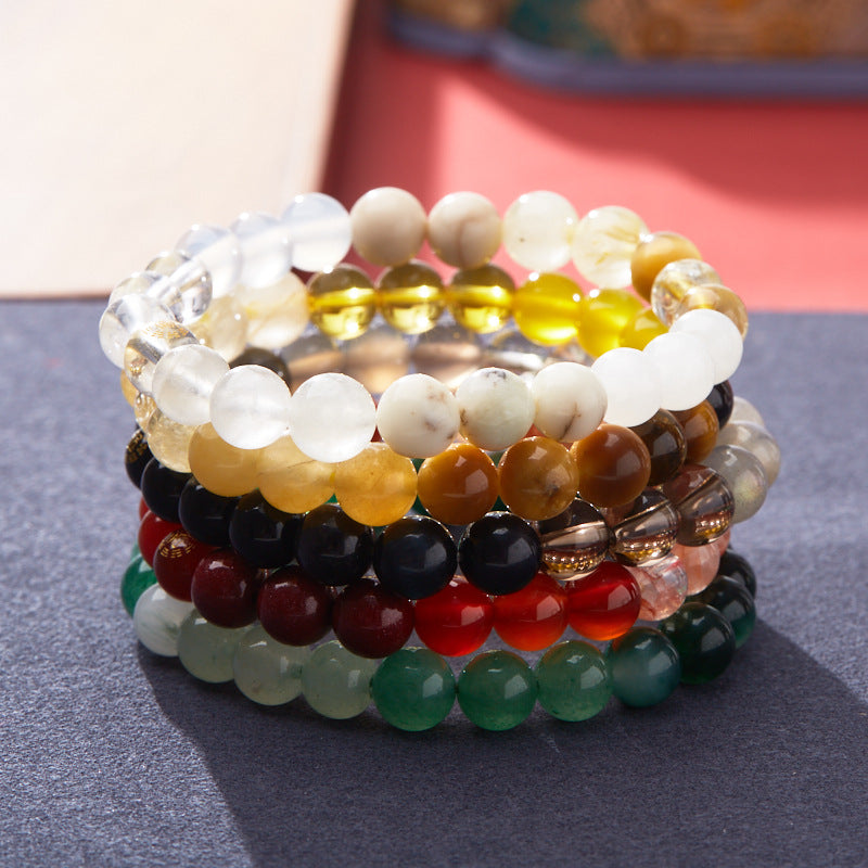 Five Elements Bracelet Golden Wood Water Fire Earth Birthday Year Multi Jewels Bracelet Temple Taoist View Binding Scenic Spot Gift