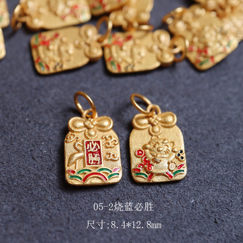 Silver Gold Plated Accessories Small Brand DIY Handmade Jewelry Accessories Butterfly Money Bag Crystal South Red Agate Flowing Style