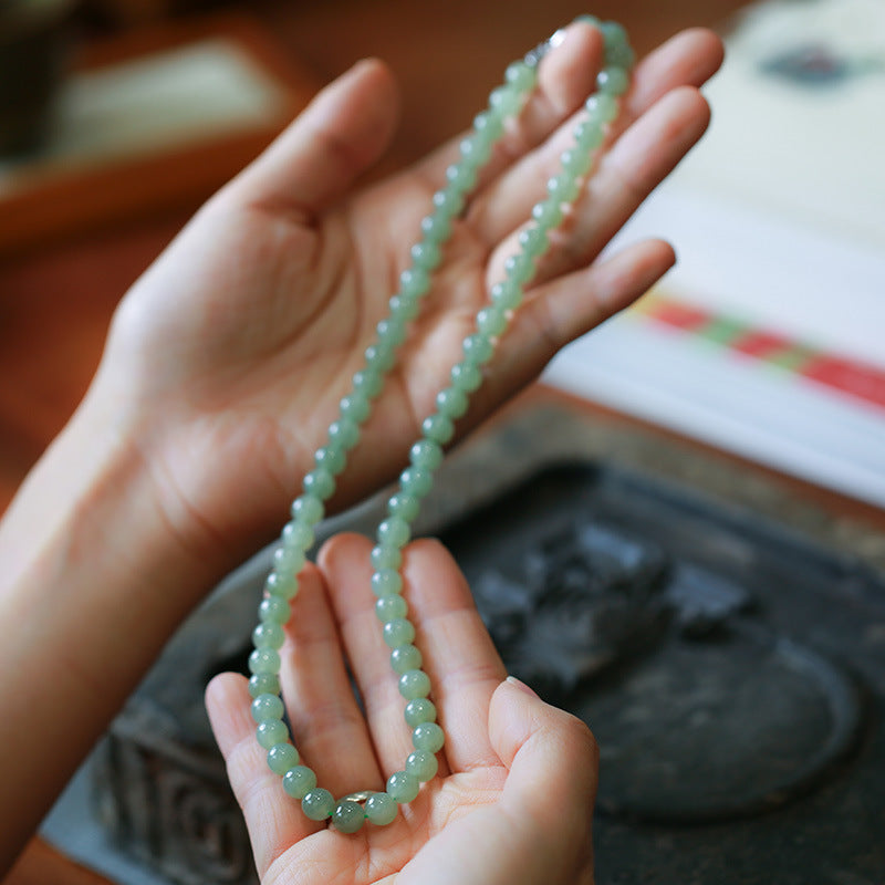 Customized Processing Natural Hetian Jade DIY Accessories Round Beads Loose Beads108Jade Bead Bracelet Accessories