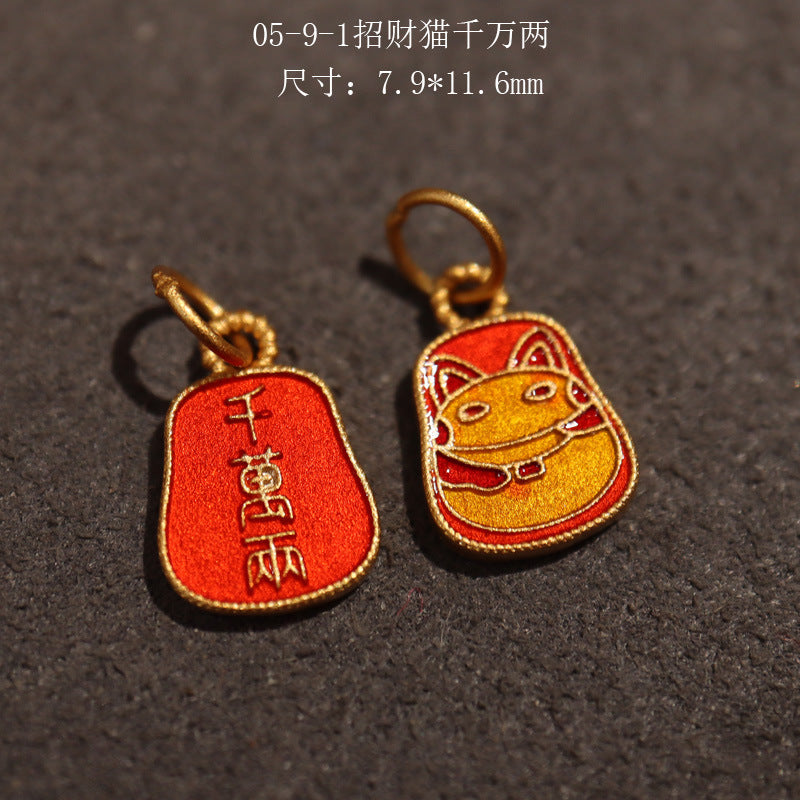 Silver Gold Plated Accessories Small Brand DIY Handmade Jewelry Accessories Butterfly Money Bag Crystal South Red Agate Flowing Style