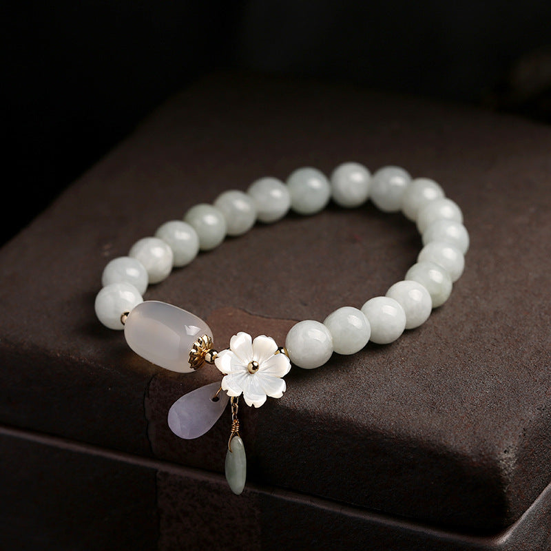 Custom Natural Jade Bracelet for Women New Chinese Style National Style Jadeite Bracelet High-end Gift