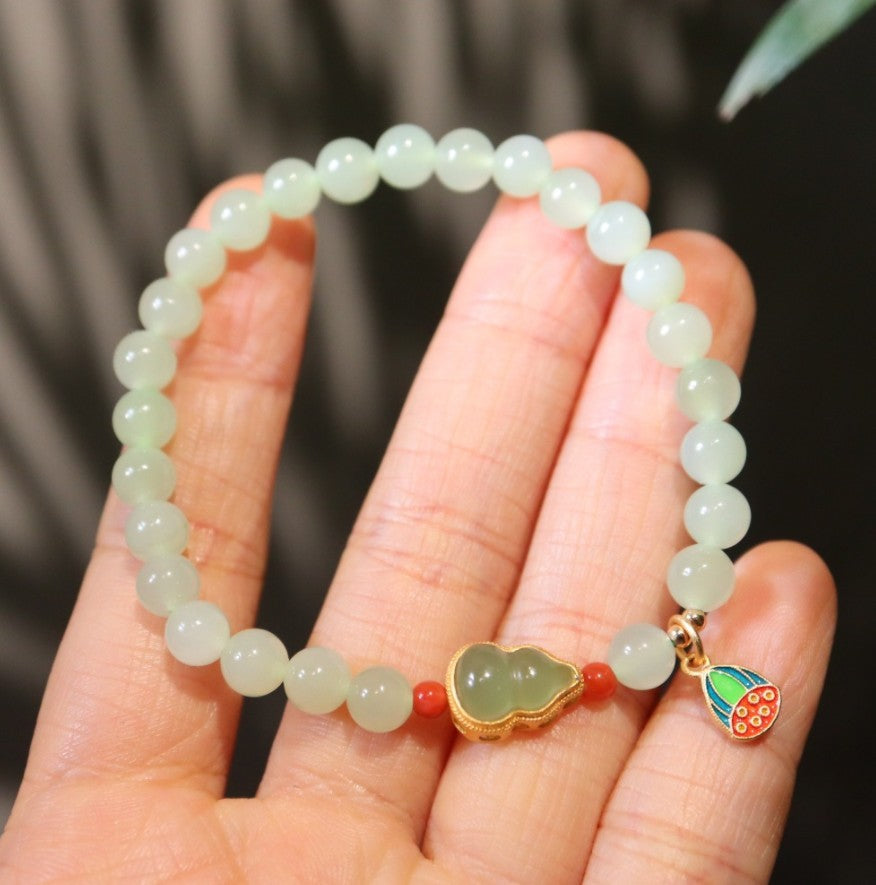 Natural6MM Hetian Jade Bracelet for Women S925Sterling Silver Jade Jewelry Bracelet Gift for Best Friend Wholesale