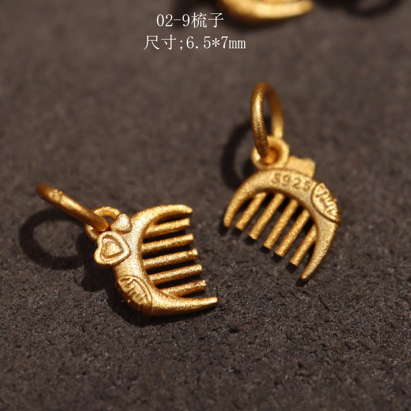 Silver Gold Plated Accessories Small Brand DIY Handmade Jewelry Accessories Butterfly Money Bag Crystal South Red Agate Flowing Style