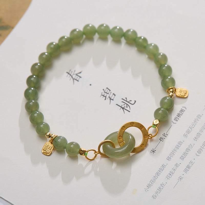 Natural6MM Hetian Jade Bracelet for Women S925Sterling Silver Jade Jewelry Bracelet Gift for Best Friend Wholesale