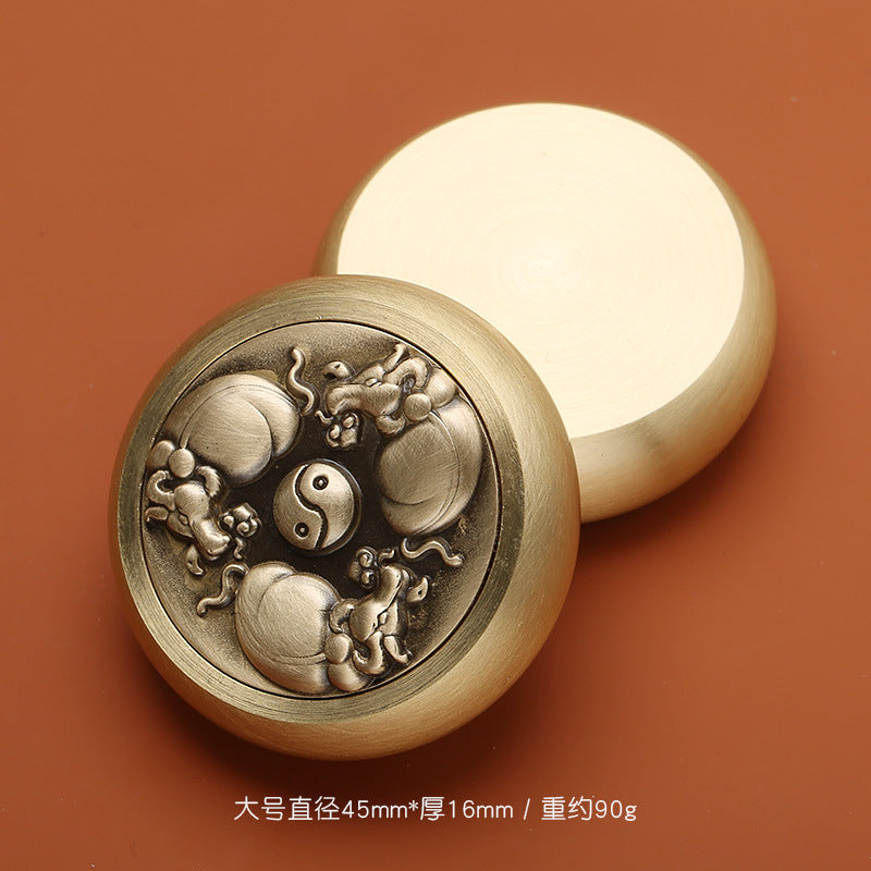 Feiyi Brushed Glaze Brass Money Transfer Handle Piece Pure Copper Money Transfer Engraved Handle Piece Gift Direct Sale