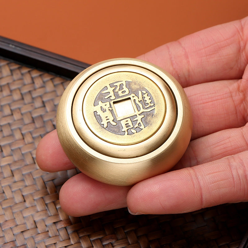 Feiyi Brushed Glaze Brass Money Transfer Handle Piece Pure Copper Money Transfer Engraved Handle Piece Gift Direct Sale