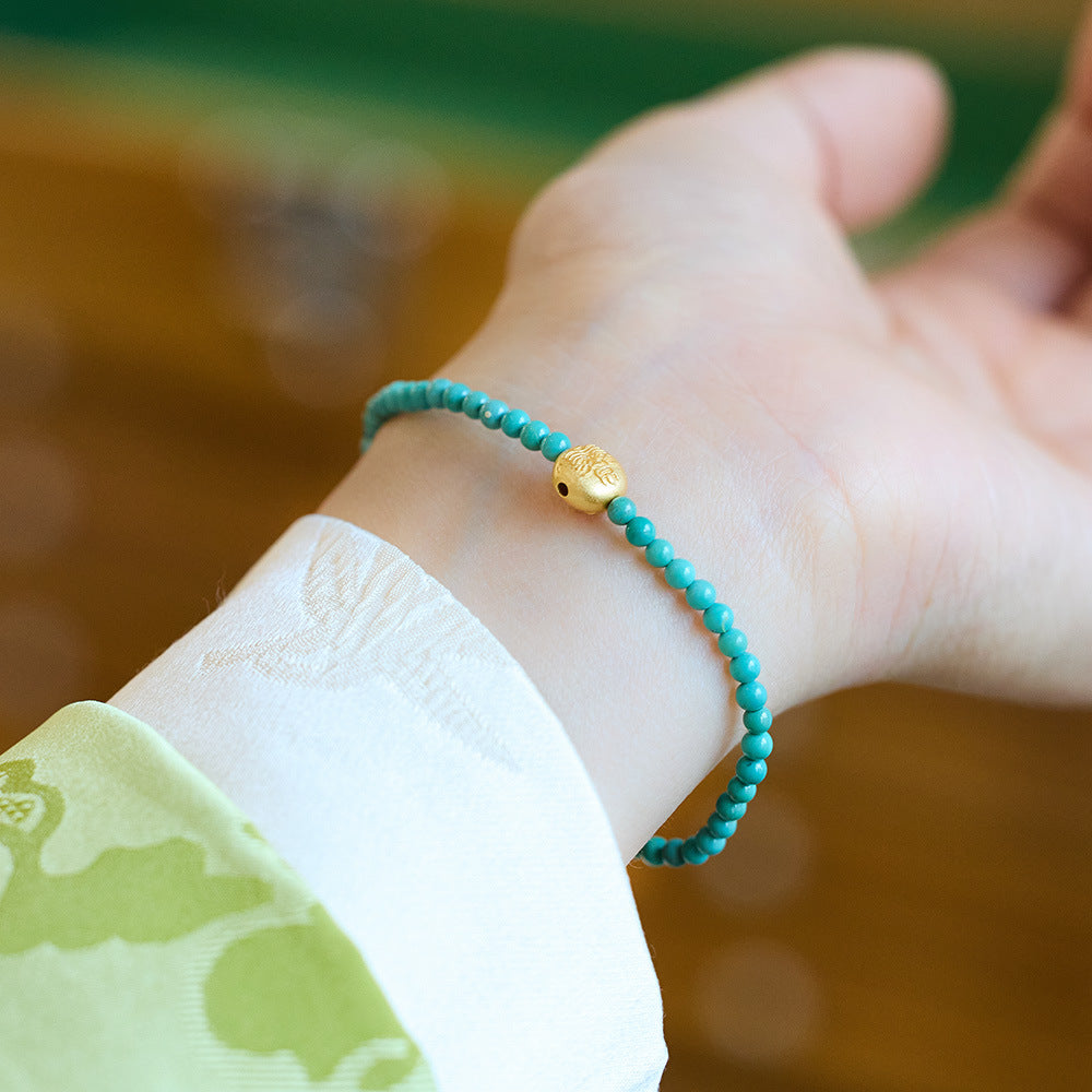 Hubei Original Mine Natural Green Pine Bracelet for Women S925Silver Inlaid Blue Water Jade Fine Texture Bracelet Gift for Girlfriend