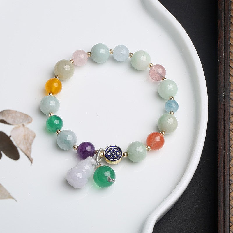 Custom Natural Jade Bracelet for Women New Chinese Style National Style Jadeite Bracelet High-end Gift