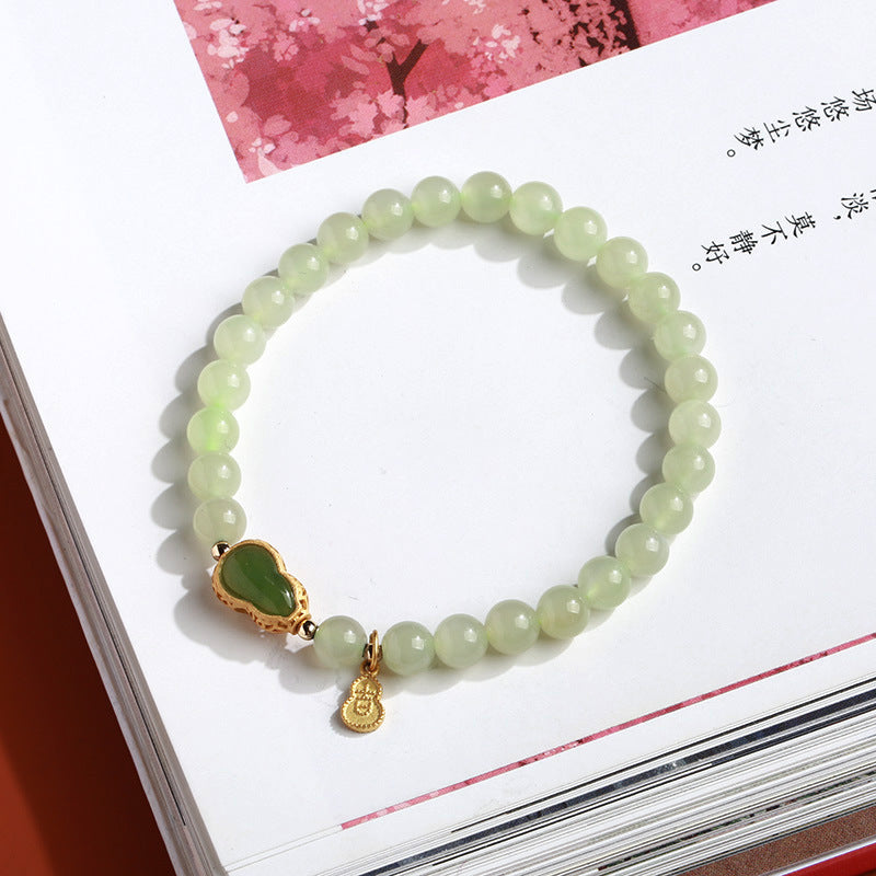 Customized Processing Natural Hetian Jade DIY Accessories Round Beads Loose Beads108Jade Bead Bracelet Accessories