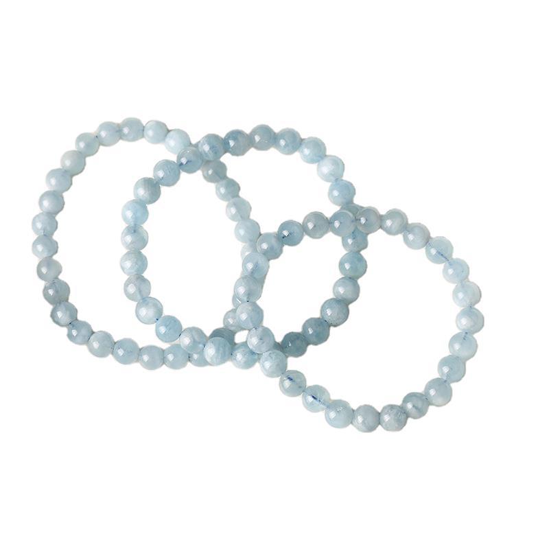 Feiyi Jewelry Brazilian Natural Aquamarine Bracelet DIY Single Strand Bracelet for Women with Happiness Gemstones Spot Goods