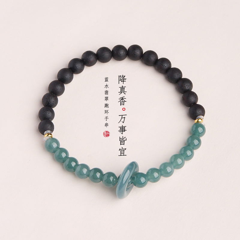 Ancient Style Bracelet Wenwan Agarwood Women Layered Wear Niche Tiger Eye6MM Round Bead Five Strands Single and Double Circle Agarwood Bracelet