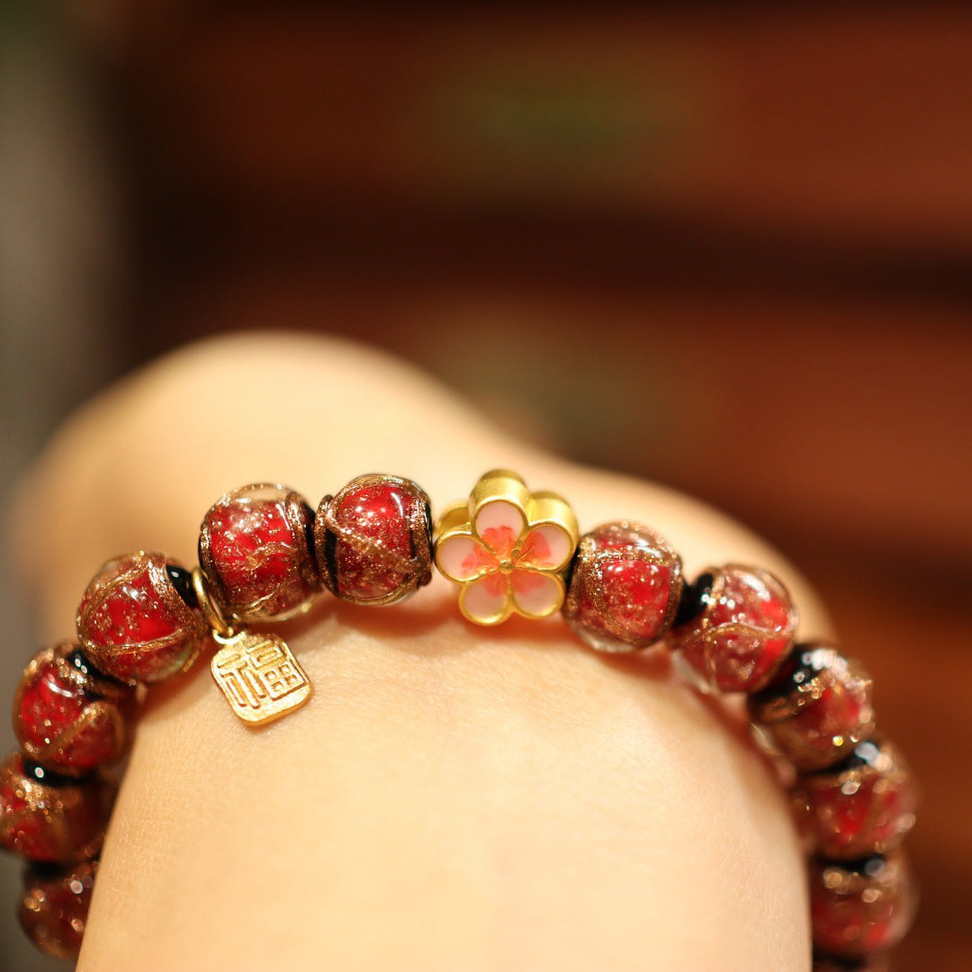Incense Ash Glaze Bracelet Zodiac Year Twelve Zodiac Bracelet Ancient Method Multi-Treasure Gold-Swallowing Beast Beijing Palace Family of Three