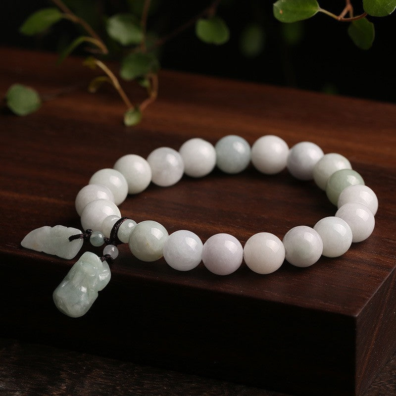 Custom Natural Jade Bracelet for Women New Chinese Style National Style Jadeite Bracelet High-end Gift