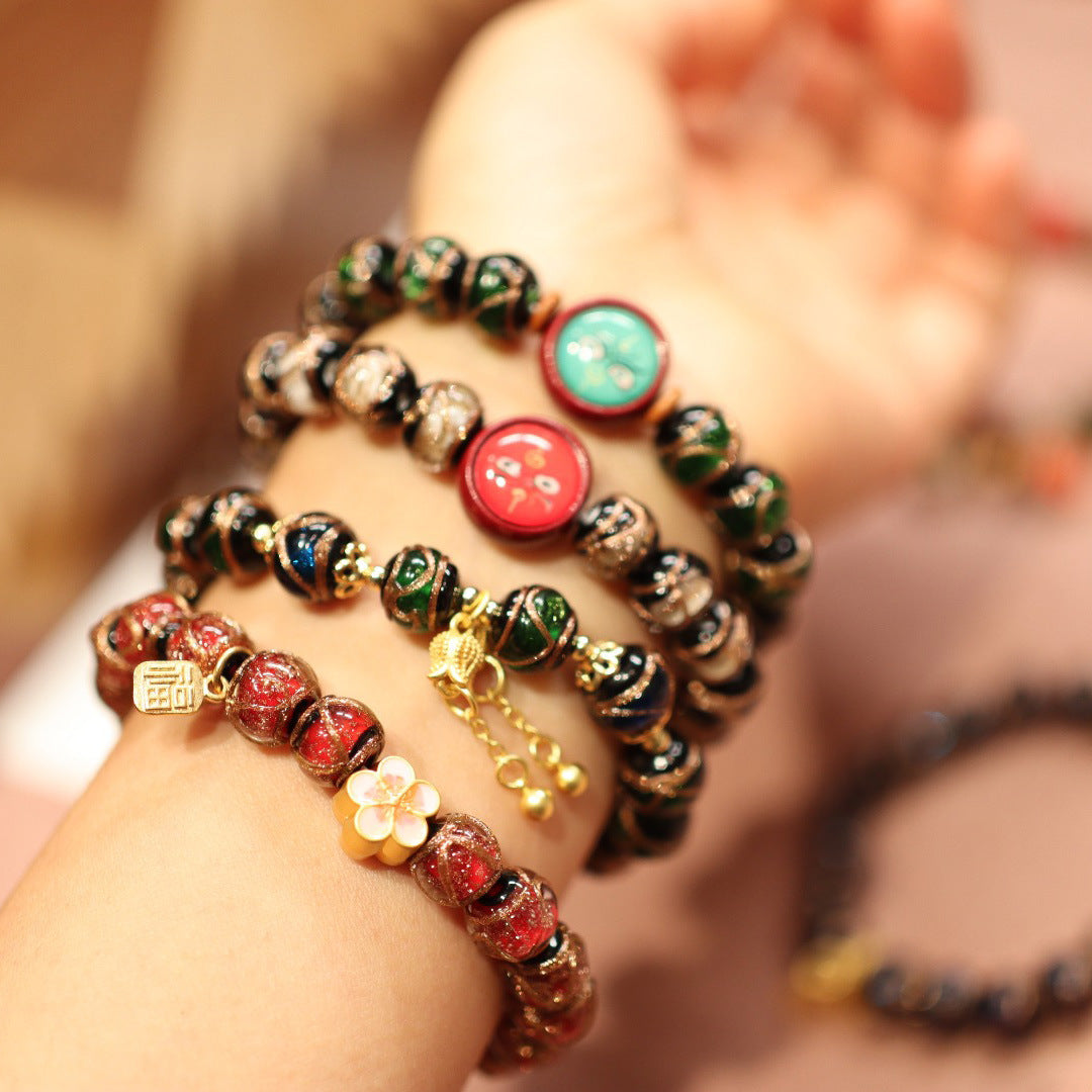 Incense Ash Glaze Bracelet Zodiac Year Twelve Zodiac Bracelet Ancient Method Multi-Treasure Gold-Swallowing Beast Beijing Palace Family of Three