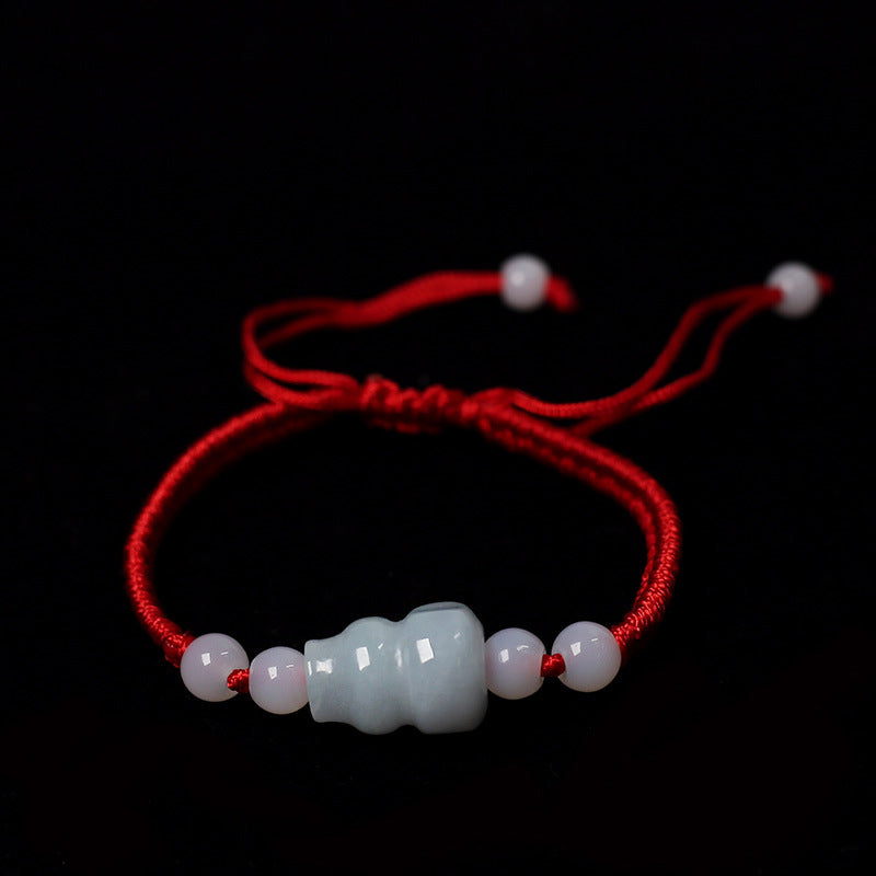 Jadeite Jade Red String Bracelet Red String Handmade Woven Bracelet for Zodiac Year Dragon Boat Festival Red String Gift Small Accessories
