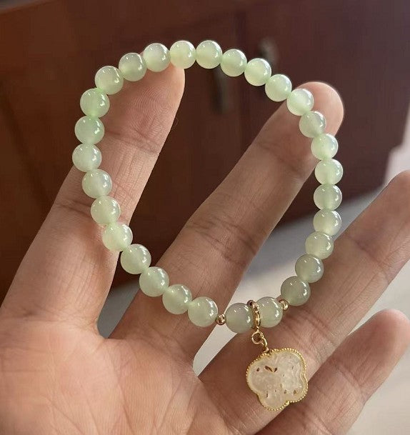 Natural6MM Hetian Jade Bracelet for Women S925Sterling Silver Jade Jewelry Bracelet Gift for Best Friend Wholesale