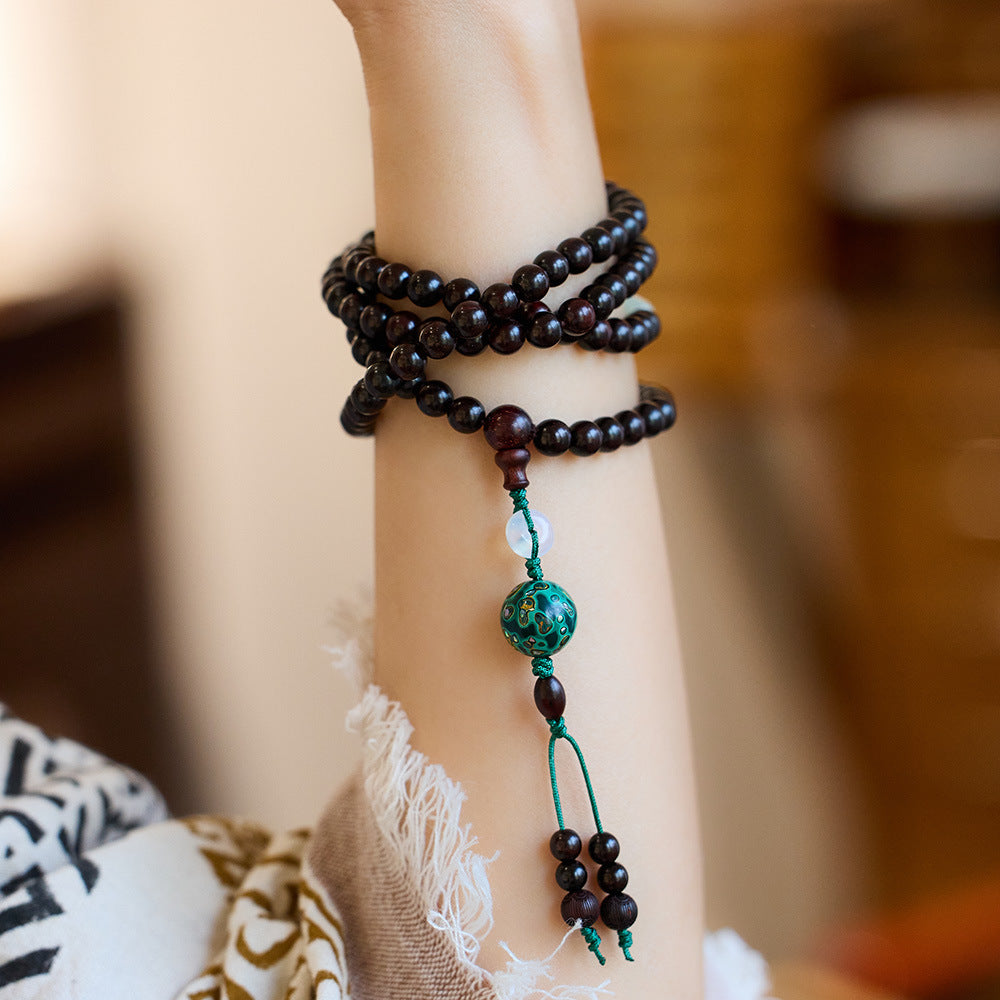 Natural Indian Authentic Pterocarpus Santalinus Bracelet108Old Materials Large Lacquer Beads Buddha Beads Bracelet Girlfriend Gifts