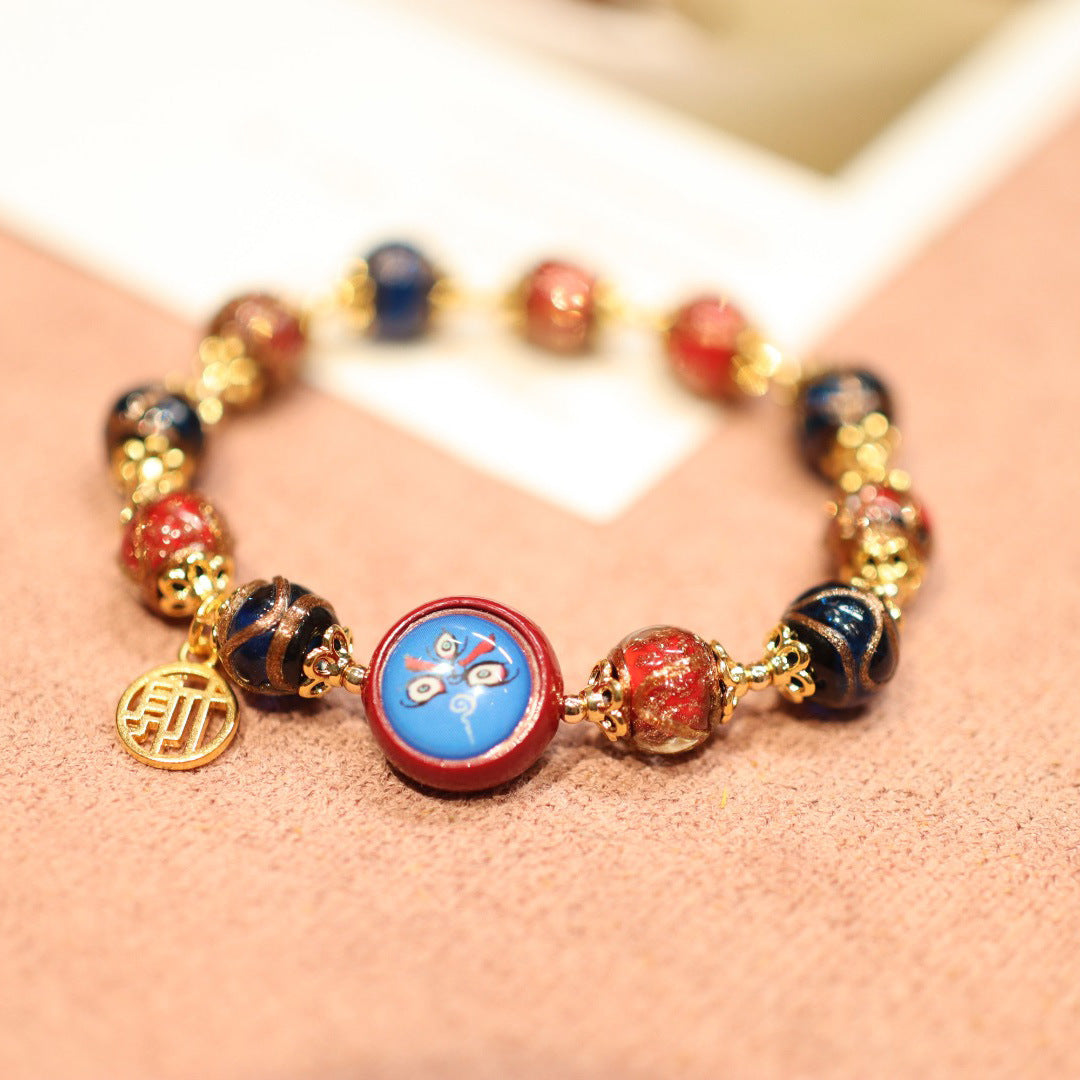 Incense Ash Glaze Bracelet Zodiac Year Twelve Zodiac Bracelet Ancient Method Multi-Treasure Gold-Swallowing Beast Beijing Palace Family of Three
