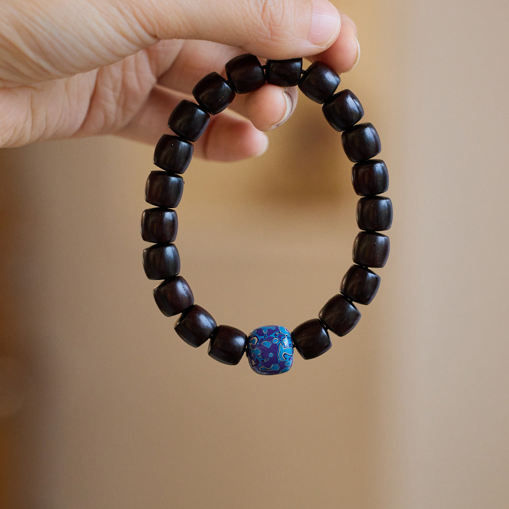 Natural Small Leaf Red Sandalwood Bracelet Authentic Old Material Sandalwood Buddha Beads Unisex Five-Way Five-Element Beads Wenwan Play Bracelet