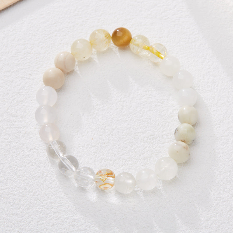 Five Elements Bracelet Golden Wood Water Fire Earth Birthday Year Multi Jewels Bracelet Temple Taoist View Binding Scenic Spot Gift