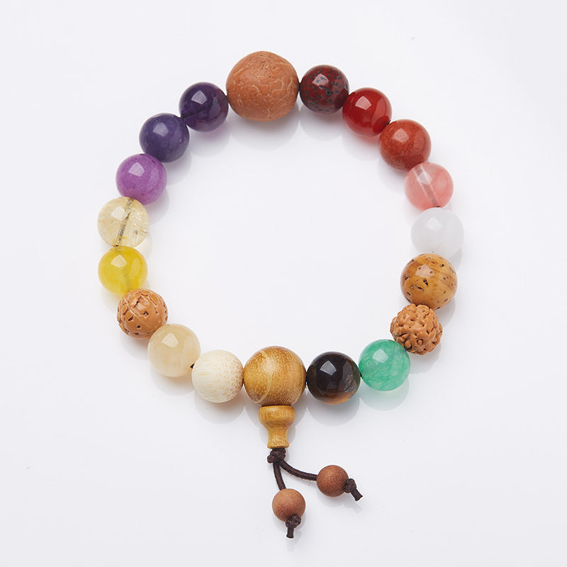 Lingyin Eighteen Seeds Bracelet Nine Purple Fire Eighteen Seeds Design Bracelet Natural Gemstone Multi-Treasure Bracelet