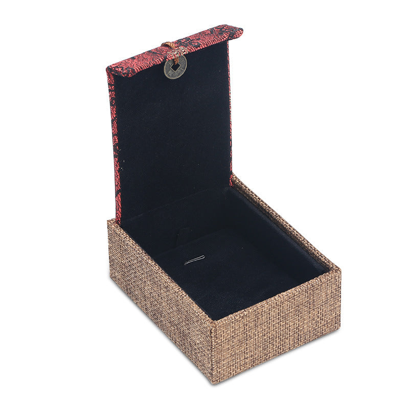 Buddha Bead Bracelet Box Hand String Bracelet Gift Box In-stock Packaging Box Exquisite Packaging Burlap Box