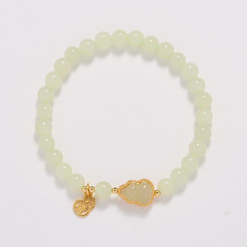 Natural Hetian Jade Bracelet for Women S925Silver Auspicious Ruyi Gourd Jade Bracelet Light Luxury High-end Sense Jewelry