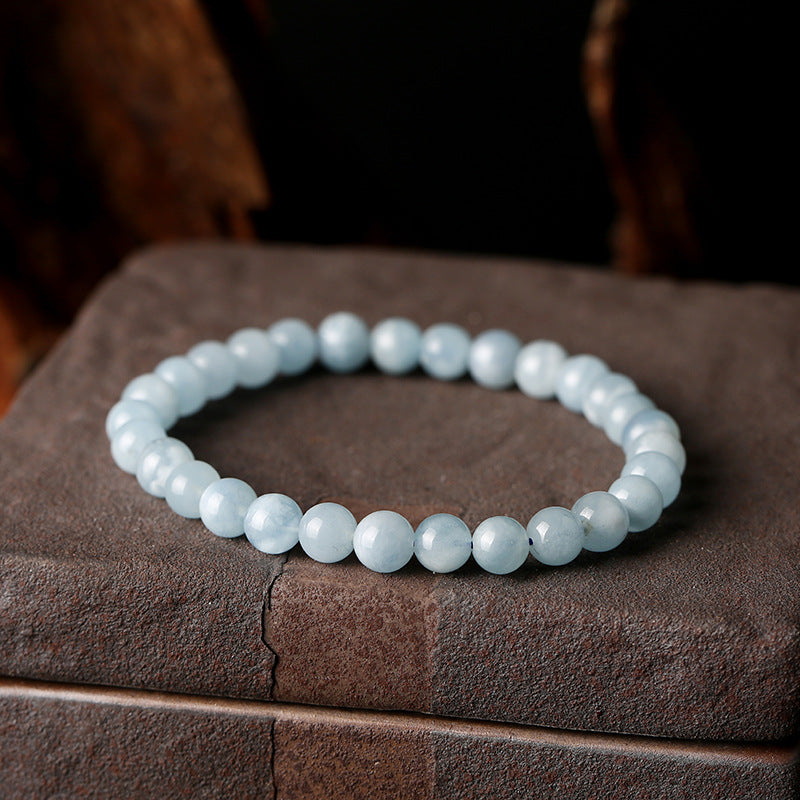 Feiyi Jewelry Brazilian Natural Aquamarine Bracelet DIY Single Strand Bracelet for Women with Happiness Gemstones Spot Goods
