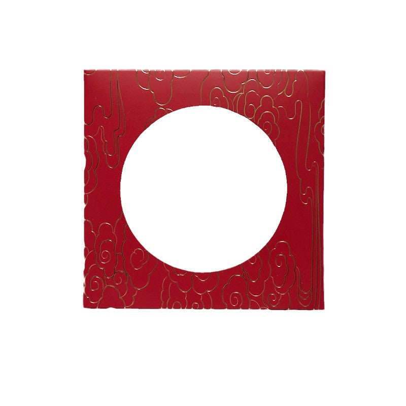 New Square Paper Blank Red Gift Box Cloud Pattern Blow Mold Bracelet Box Pendant Box Museum Style Gift Box