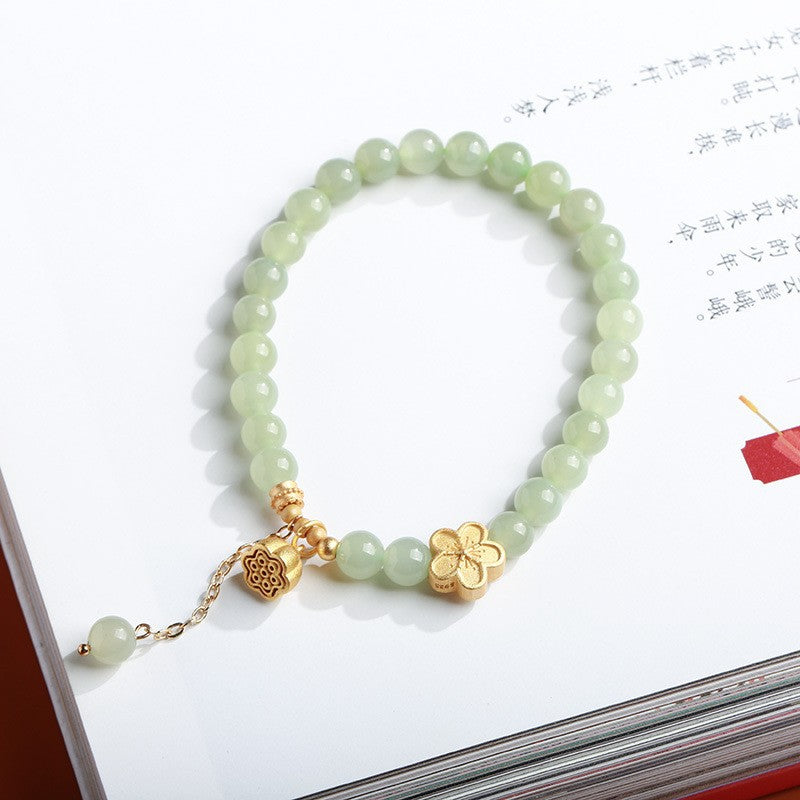 Natural6MM Hetian Jade Bracelet for Women S925Sterling Silver Jade Jewelry Bracelet Gift for Best Friend Wholesale