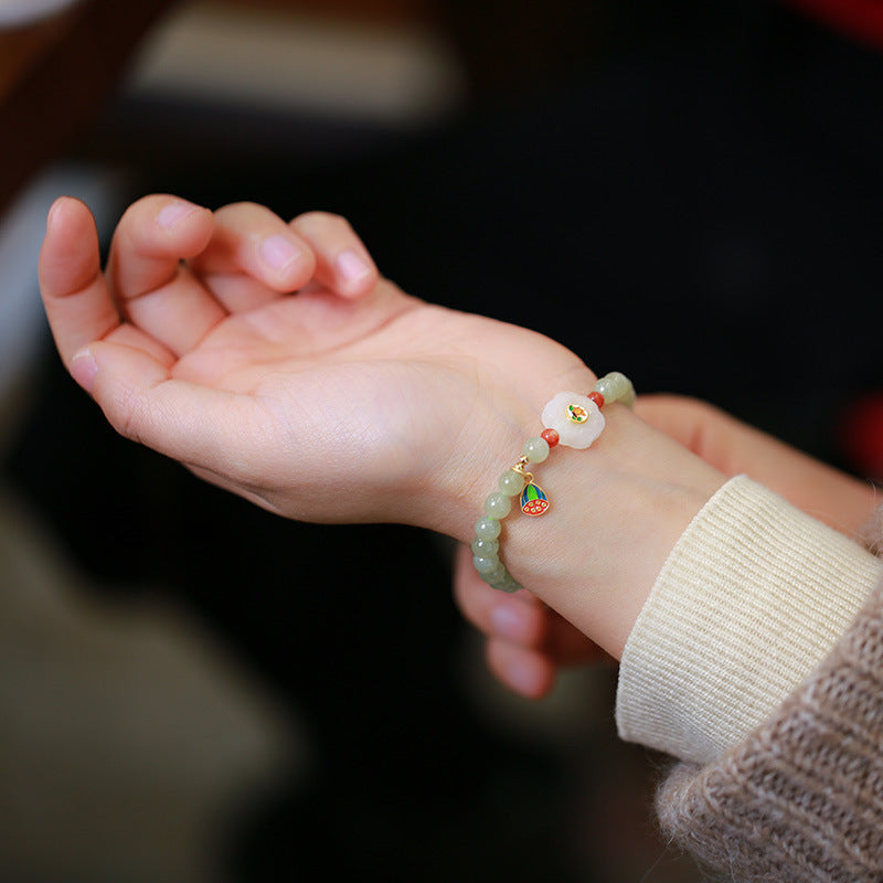 Natural6MM Hetian Jade Bracelet for Women S925Sterling Silver Jade Jewelry Bracelet Gift for Best Friend Wholesale