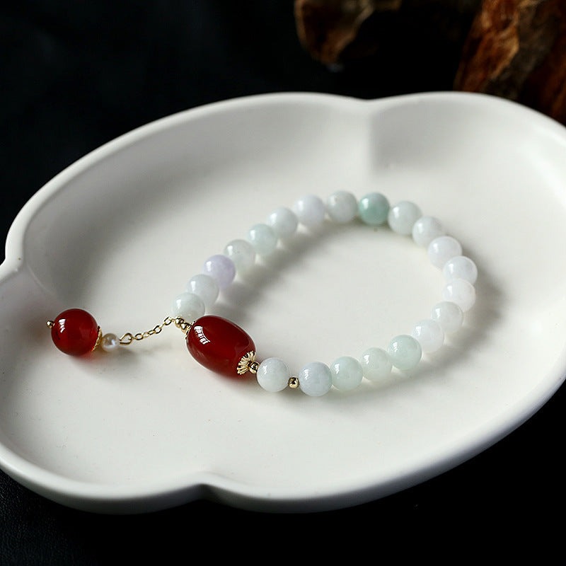 Custom Natural Jade Bracelet for Women New Chinese Style National Style Jadeite Bracelet High-end Gift