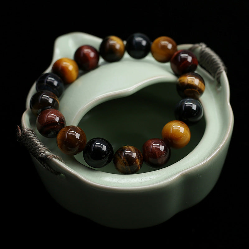 Natural Red Blue Yellow Tiger Eye Bracelet AA Red Blue Yellow Tiger Eye Stone Bracelet Yiwu Small Goods Cross-border hot sale