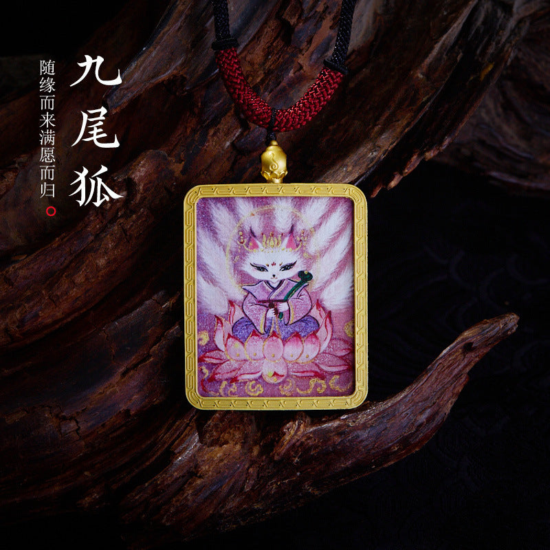 Tibetan Thangka Necklace Zakiram Past and Present Life Pendant Sweater Chain Gawu Box Zakiram Pendant Necklace