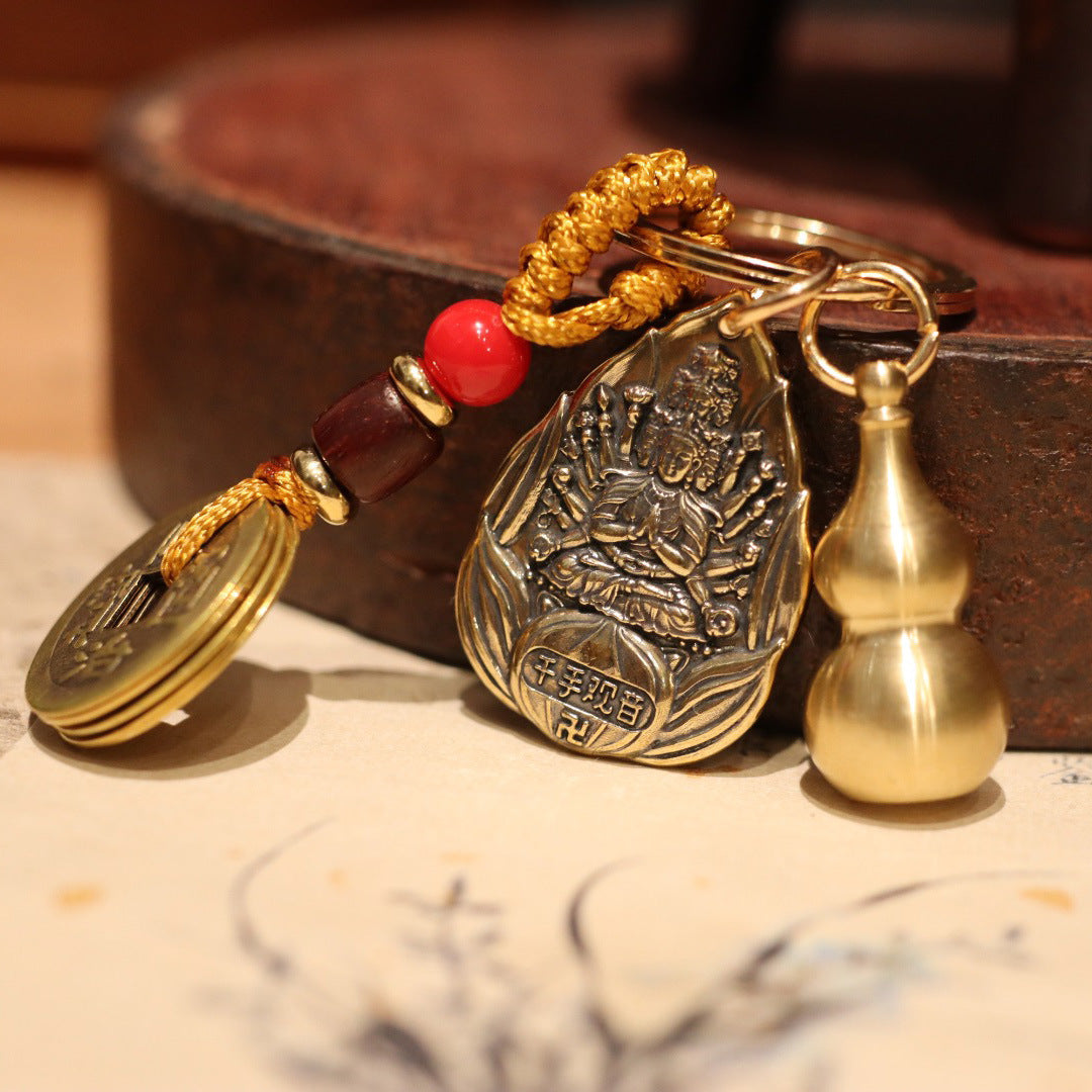 12Sternzeichen Schlüsselanhänger Zwölf Sternzeichen Jahr Geburt Buddha Acht Wächtergottheiten Vairocana Tausendhand-Guanyin-Anhänger