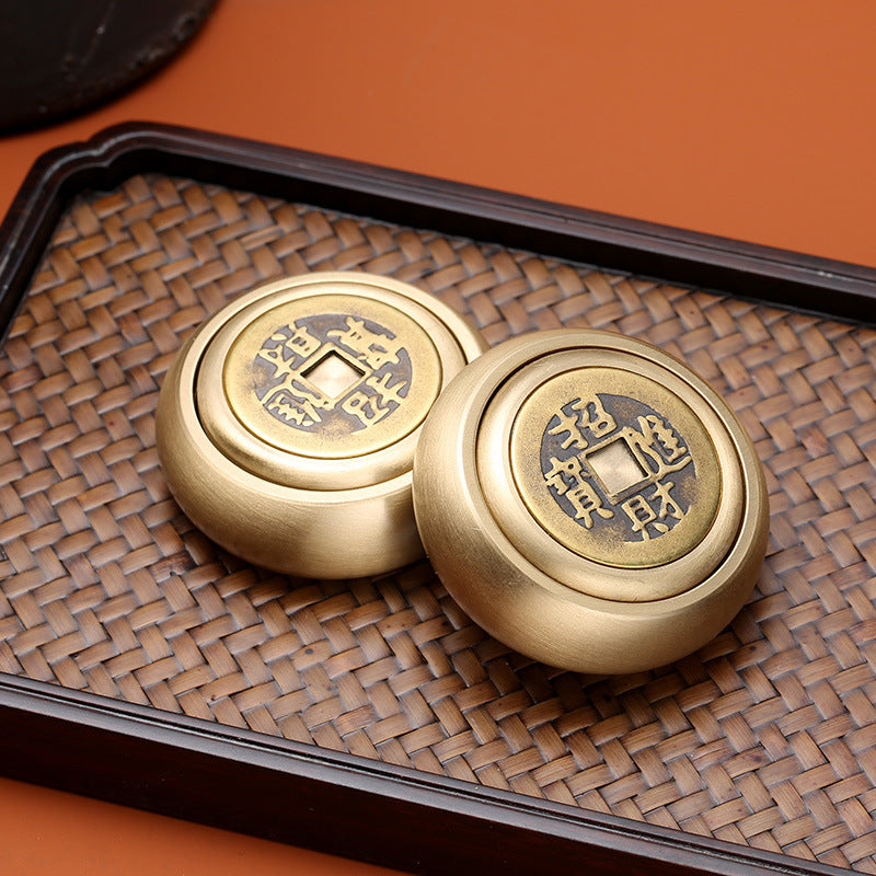 Feiyi Brushed Glaze Brass Money Transfer Handle Piece Pure Copper Money Transfer Engraved Handle Piece Gift Direct Sale