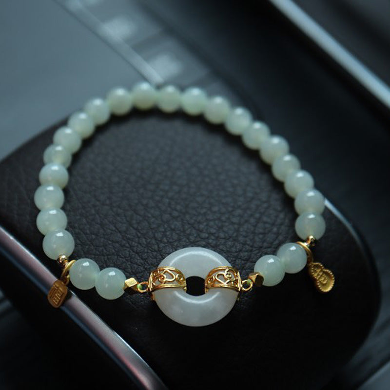 Natural6MM Hetian Jade Bracelet for Women S925Sterling Silver Jade Jewelry Bracelet Gift for Best Friend Wholesale