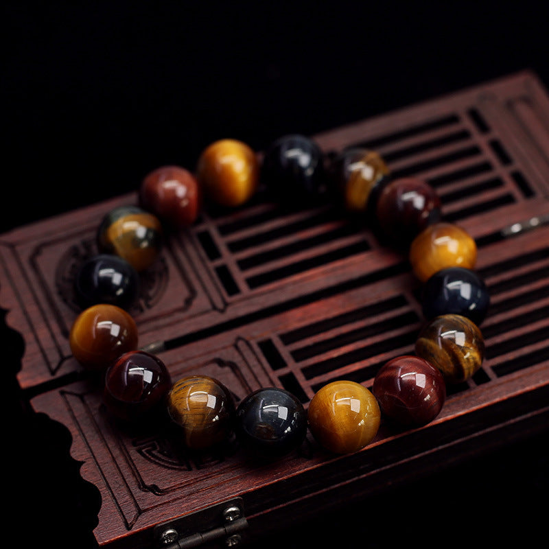 Natural Red Blue Yellow Tiger Eye Bracelet AA Red Blue Yellow Tiger Eye Stone Bracelet Yiwu Small Goods Cross-border hot sale
