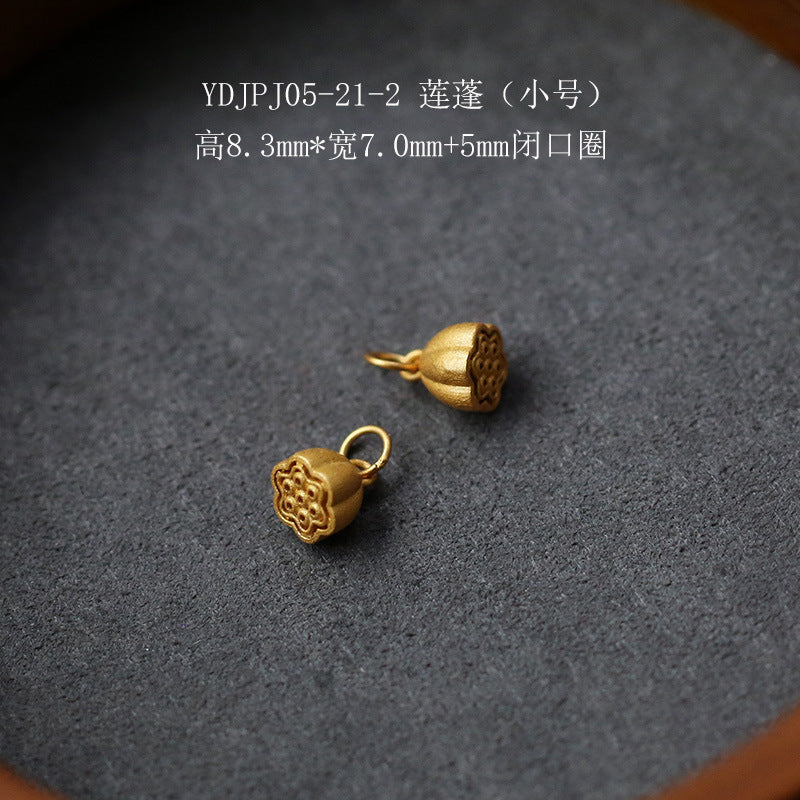 Silver Gold Plated Accessories Small Brand DIY Handmade Jewelry Accessories Butterfly Money Bag Crystal South Red Agate Flowing Style