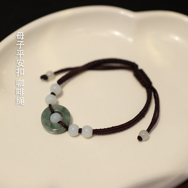 Jadeite Jade Red String Bracelet Red String Handmade Woven Bracelet for Zodiac Year Dragon Boat Festival Red String Gift Small Accessories