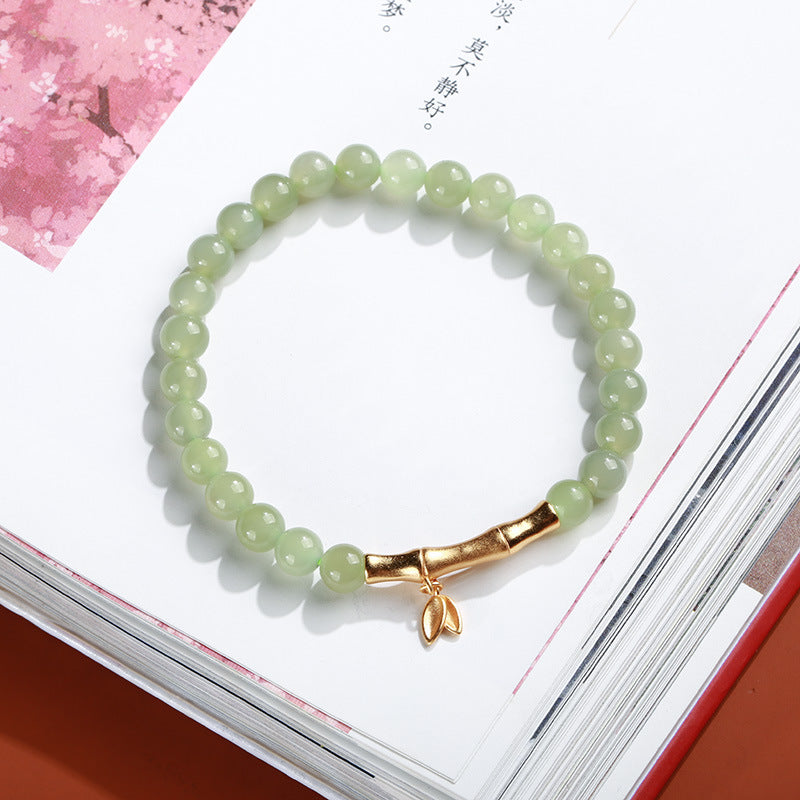 Natural6MM Hetian Jade Bracelet for Women S925Sterling Silver Jade Jewelry Bracelet Gift for Best Friend Wholesale