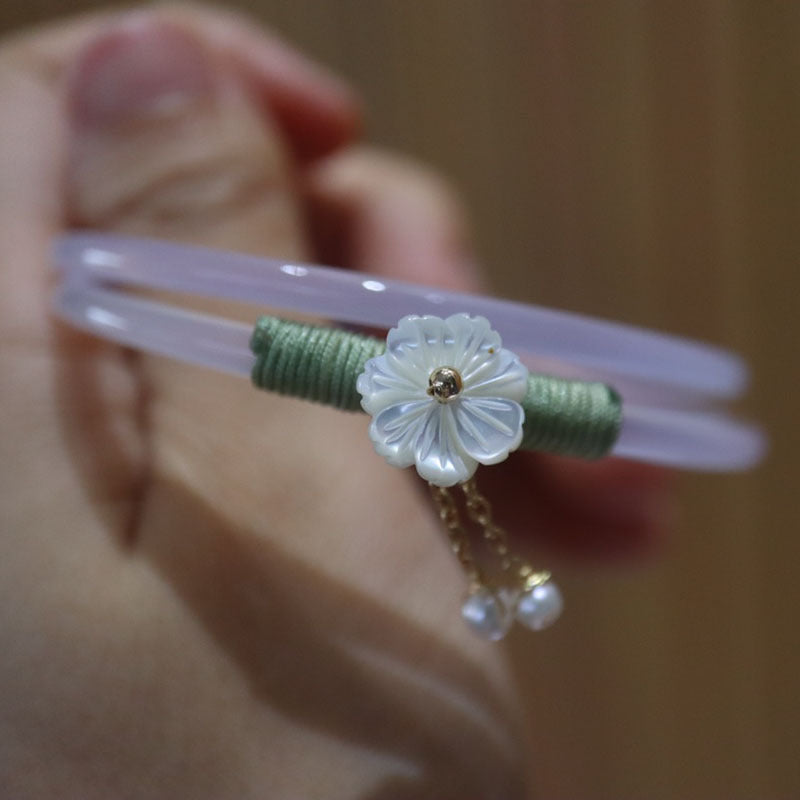 Gold-Devouring Beast Natural Chalcedony Ding-Dang Bracelet Agate Bracelet Ultra-Thin Strip Delicate and Exquisite Jade Bracelet Women's Jewelry Accessories
