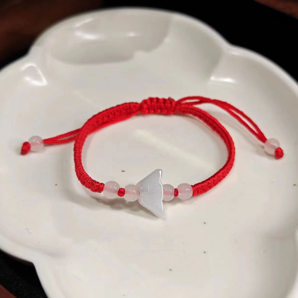 Jadeite Jade Red String Bracelet Red String Handmade Woven Bracelet for Zodiac Year Dragon Boat Festival Red String Gift Small Accessories
