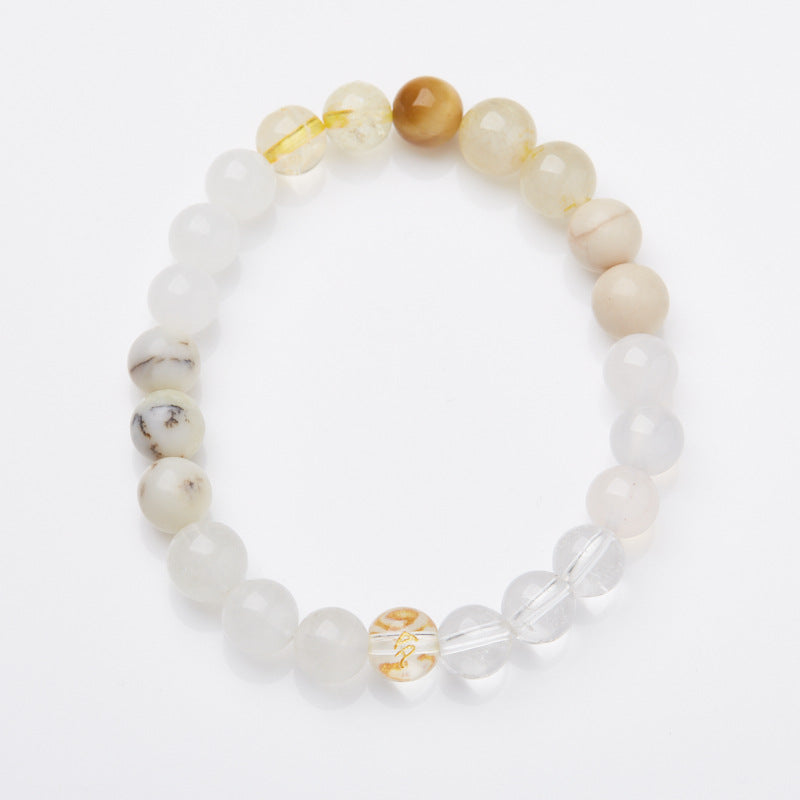 Five Elements Bracelet Golden Wood Water Fire Earth Birthday Year Multi Jewels Bracelet Temple Taoist View Binding Scenic Spot Gift