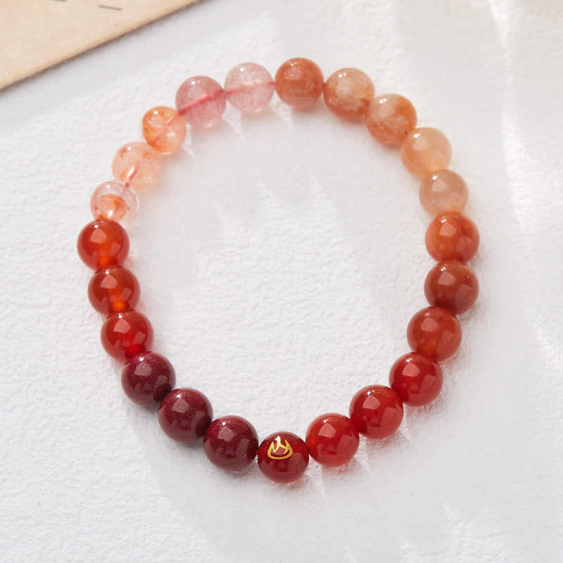 Five Elements Bracelet Golden Wood Water Fire Earth Birthday Year Multi Jewels Bracelet Temple Taoist View Binding Scenic Spot Gift