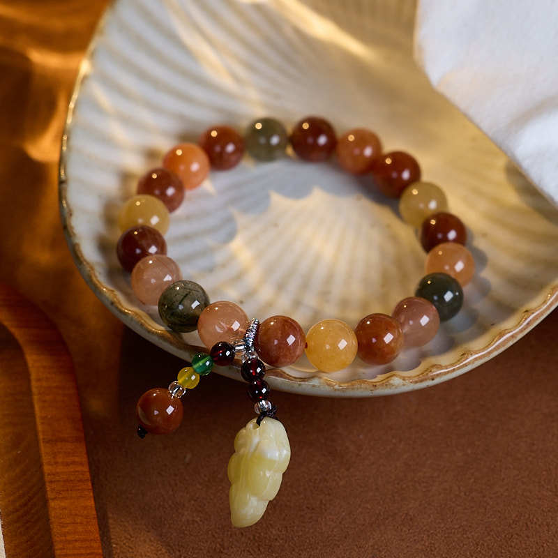 Star-like Five Fu Duobao Crystal Bracelet Female One Leaf Fortune Leaves Fu Lu Shou Crystal Bracelet Gift
